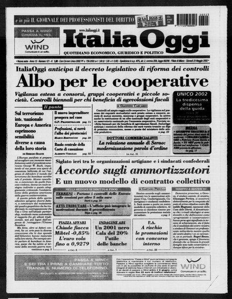 Italia oggi : quotidiano di economia finanza e politica